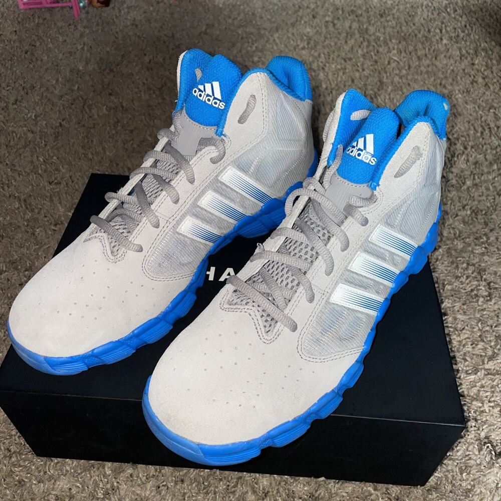 Adidas Shake ' Em K ( Alumi2/BriBlu/RunWht ) G56398 Kids Size 7 Basketball